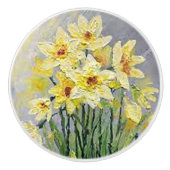 Gelbe Lilien Keramikknauf (Vorderseite)