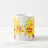 Gelbe Lilien-Tasse Kaffeetasse (Mittel)