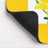 Gelbe Liliengrün-Blätter für benutzerdefinierte Mo Mousepad (Ecke)