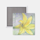 Gelbe Lilienmalerei in Acrylic Magnet (Vorderseite/Rückseite)