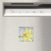 Gelbe Lilienmalerei in Acrylic Magnet (In Situ (Geschirrspüler))
