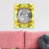 Gelbe Lilienrahmen schaffen Ihr eigenes Foto Leinwanddruck (Insitu (Wohnzimmer))