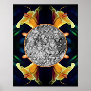 Gelbe Lilienrahmen schaffen Ihr eigenes Foto Poster