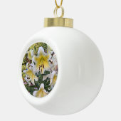 Gelbe Lilly Keramik Kugel-Ornament (Rechts)