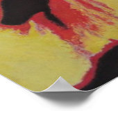 Gelbe Lily Blume Originale abstrakte Kunst Poster (Ecke)