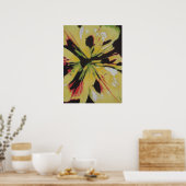 Gelbe Lily Blume Originale abstrakte Kunst Poster (Küche)