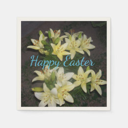 Gelbe Lily Cluster Dunkler Hintergrund Happy Oaste Serviette