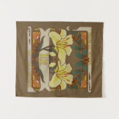 Gelbe Lily Viktorianische Blume Dankbarkeit Glück Wandteppich (Vorderseite (Horizontal))