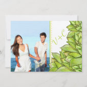 Gelbe Limone Sukkulente Moderne Typografie Hochzei Einladung (Rückseite)