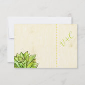 Gelbe Limone Sukkulente Moderne Typografie Hochzei RSVP Karte (Rückseite)