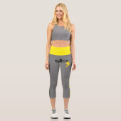 Gelbe Linie für den Power "Energy Thunder Sign" Capri Leggings (Vorderseite)