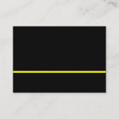 Gelbe Linie v2 - Schwarz Visitenkarte (Rückseite)