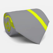 Gelbe Linien auf grauem Retro-Muster Krawatte (Gerollt)