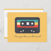 Gelbe Linien Kassette Liebe Postkarte (Vorne/Hinten)