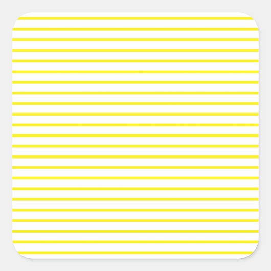 Gelbe Linien weiß Quadratischer Aufkleber (Vorderseite)