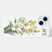 Gelbe Lippen-Blume Monogramm-Handy-Fall Case-Mate iPhone Hülle (Rückseite (Horizontal))