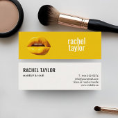 Gelbe Lippen Moderne Beruflich Mini Visitenkarte