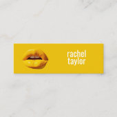 Gelbe Lippen Moderne Beruflich Mini Visitenkarte (Vorderseite)