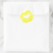 Gelbe Lippen Runder Aufkleber (Tasche)
