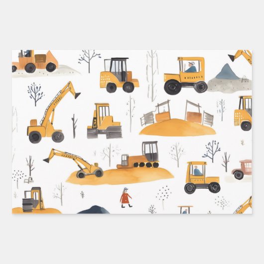 Gelbe LKW Geschenkpapier Set (Vorderseite 3)