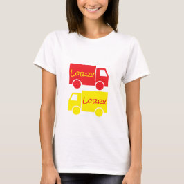 Gelbe LKWs Retro Typografie Kunst T-Shirt