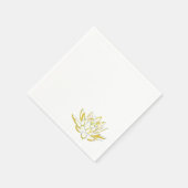 Gelbe Lotus Aquarellpapier Servietten Set (Ecke)