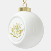 Gelbe Lotus-Blume botanische Urlaubspflege Keramik Kugel-Ornament (Rechts)