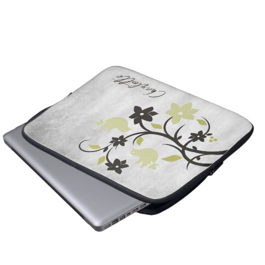 Gelbe Lovebirts Personalisierter Laptop-Sieb Laptopschutzhülle (Vorne Knopf)