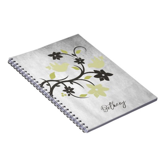 Gelbe Lovebirts Personalisiertes Notebook Notizblock (Rechte Seite)