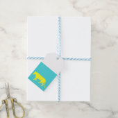 Gelbe Löwe Kontur Geschenkanhänger (Mit Garn)
