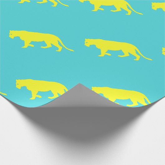 Gelbe Löwe Kontur Geschenkpapier (Ecke)