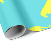 Gelbe Löwe Kontur Geschenkpapier (Rolleneckpunkt)