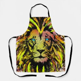 Gelbe Löwe Kopf Schürze - Löwenfront Schürze
