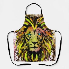 Gelbe Löwe Kopf Schürze - Löwenfront Schürze