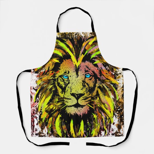 Gelbe Löwe Kopf Schürze - Löwenfront Schürze (Vorderseite)