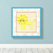 Gelbe Löwe mit weißen Polka-Punkten Leinwanddruck (Insitu (Holzboden))