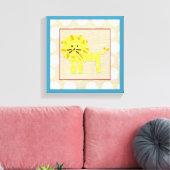 Gelbe Löwe mit weißen Polka-Punkten Leinwanddruck (Insitu (Wohnzimmer))