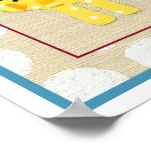 Gelbe Löwe mit weißen Polka-Punkten Poster (Ecke)