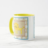 Gelbe Löwe mit weißen Polka-Punkten Tasse (Vorderseite Links)