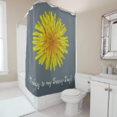 Gelbe Löwenzahn-Blume irgendein Text auf Duschvorhang (Beispiel)