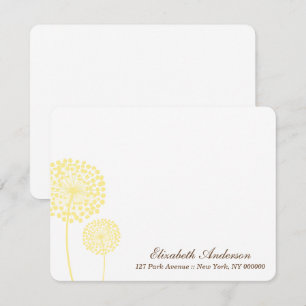 Gelbe Löwenzahn-Flat-Notizkarten Einladung