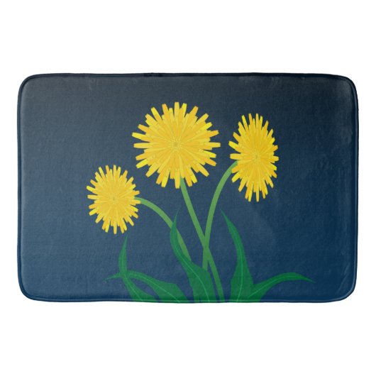 Gelbe Löwenzahnblumen Badematte (Vorderseite)
