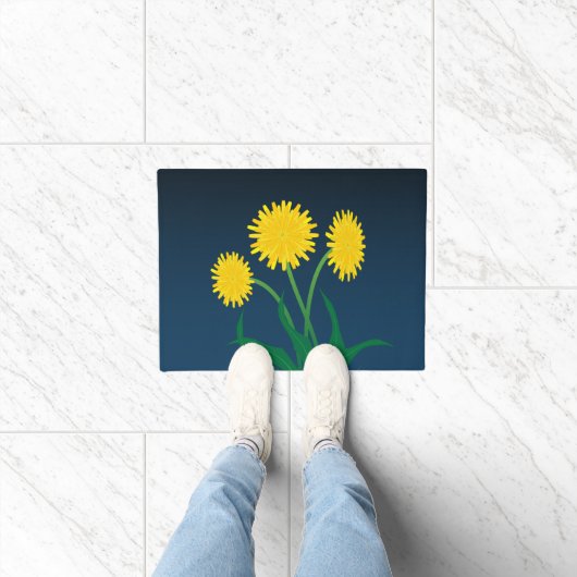Gelbe Löwenzahnblumen Fußmatte (Indoor)