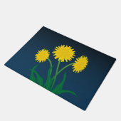 Gelbe Löwenzahnblumen Fußmatte (Schrägansicht)