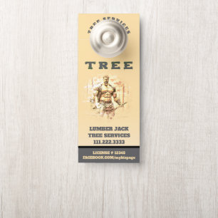 *~* Gelbe Lumber Jack TREE Tree Services QR Tür Türanhänger