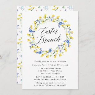 Gelbe Lüster und Blumenkohl-Osterbrunch Einladung