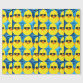 Gelbe lustige Ente mit Schattierpapier Geschenkpapier (Flach)