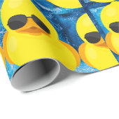 Gelbe lustige Ente mit Schattierpapier Geschenkpapier (Rolleneckpunkt)