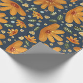 Gelbe Luxusblumen Geschenkpapier (Ecke)