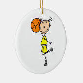 Gelbe Mädchen-Basketball-Spieler-T - Shirts und Keramikornament (Rechts)